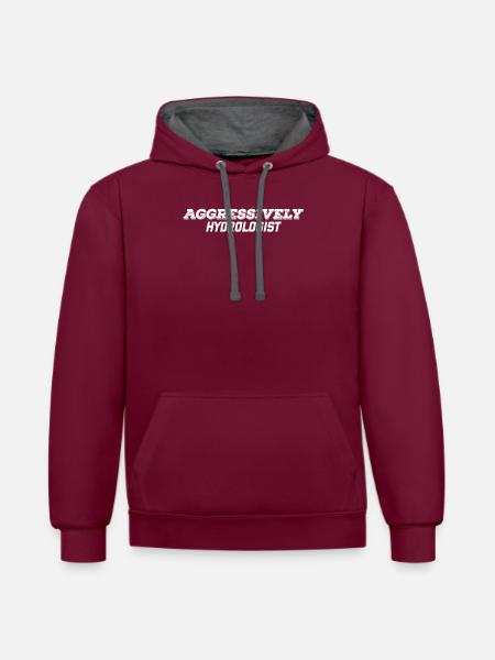 aggressively hydrologist - Contrast hoodie - burgundy/charcoal