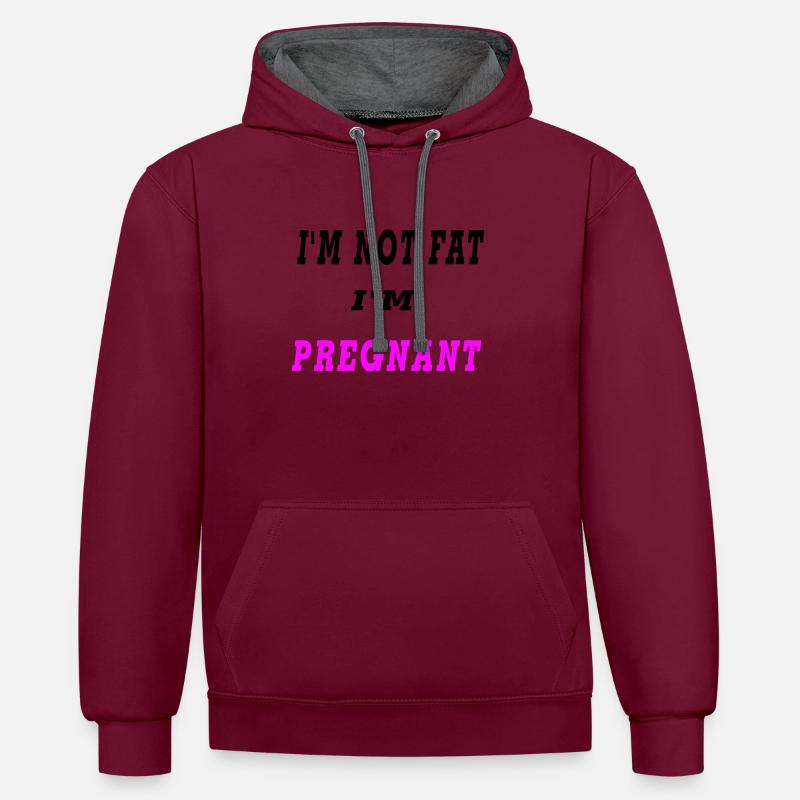enceinte - Sweat à capuche contrasté - bordeaux/anthracite