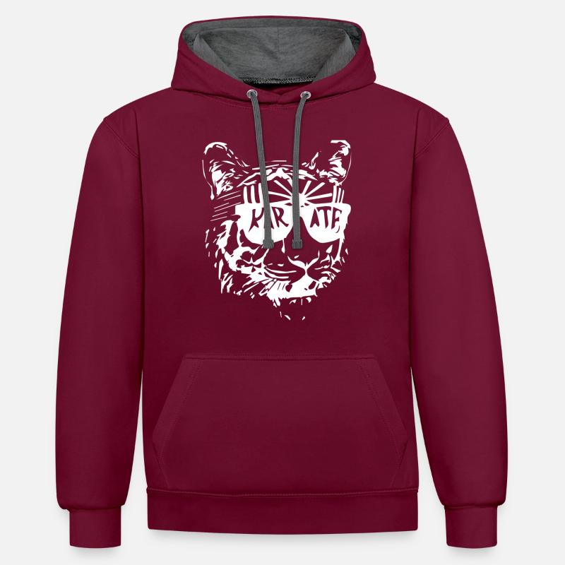 Hund Chien - Sweat à capuche contrasté - bordeaux/anthracite