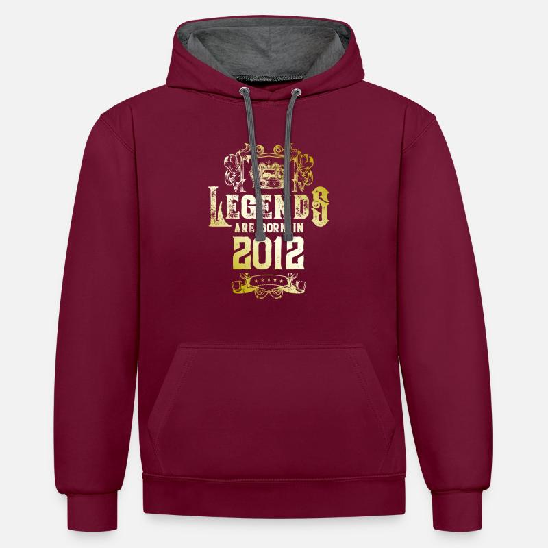 2012 Anniversaire des légendes - Sweat à capuche contrasté - bordeaux/anthracite