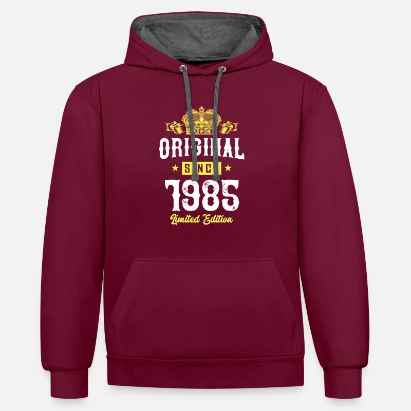 1985 Édition limitée - Sweat à capuche contrasté - bordeaux/anthracite