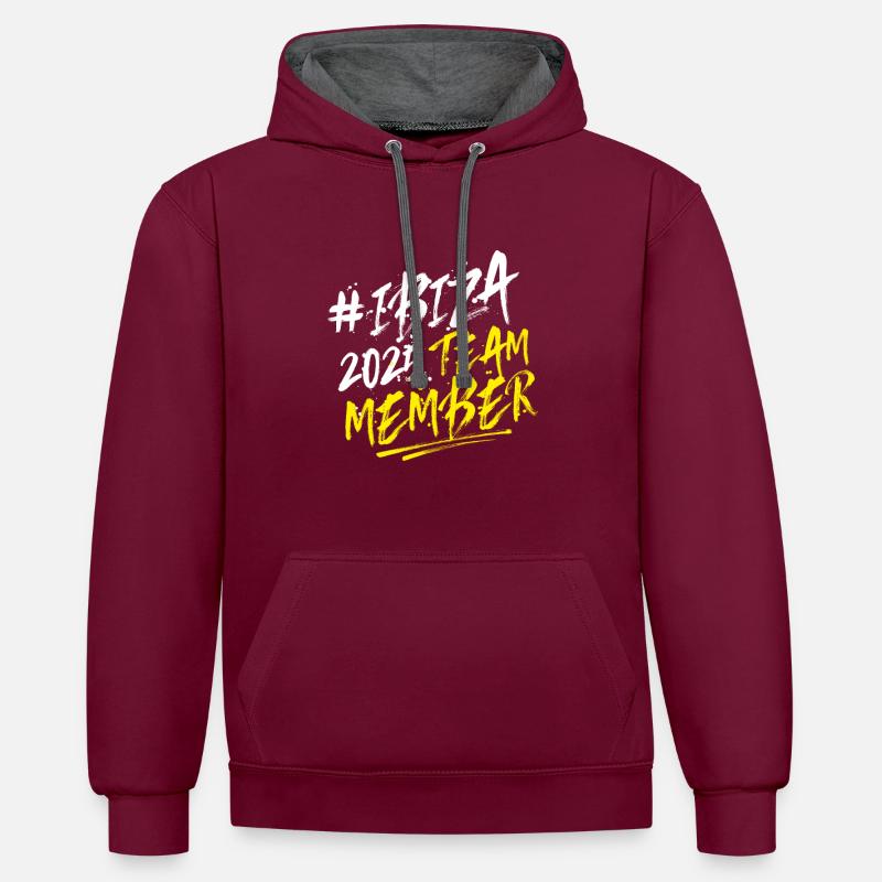 L’équipe d’Ibiza 2025 - Sweat à capuche contrasté - bordeaux/anthracite