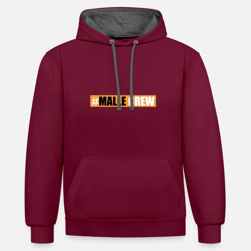 Équipage Malle - Sweat à capuche contrasté - bordeaux/anthracite