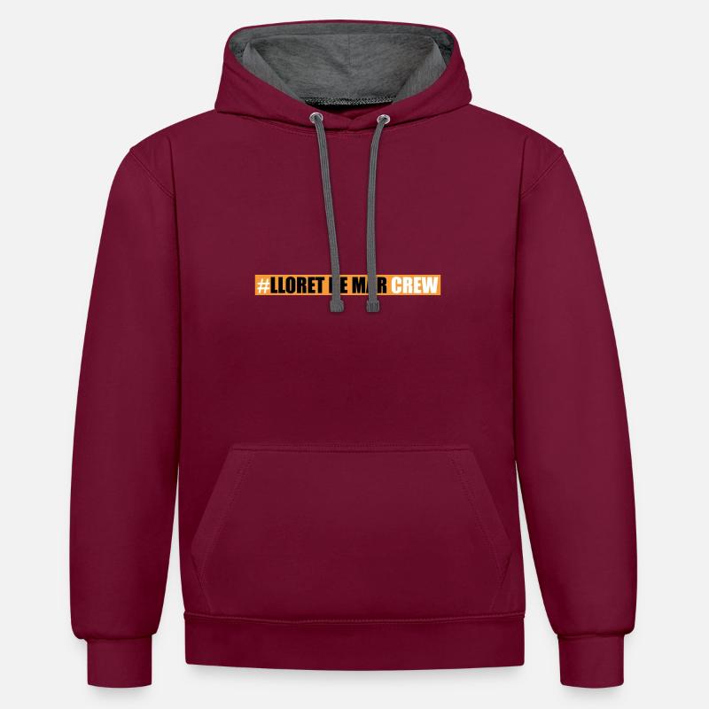 Lloret De Mar Crew - Sweat à capuche contrasté - bordeaux/anthracite