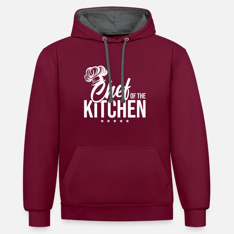 Chef Chef's Hat Chef - Contrast hoodie - burgundy/charcoal