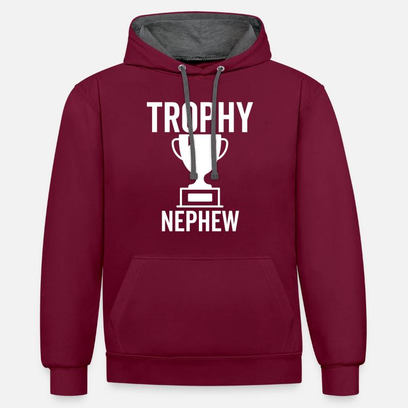Trophée Neveu - Sweat à capuche contrasté - bordeaux/anthracite