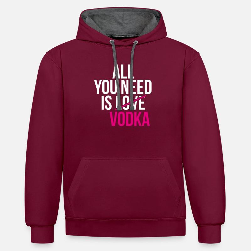 Vodka, vodka, - Sweat à capuche contrasté - bordeaux/anthracite