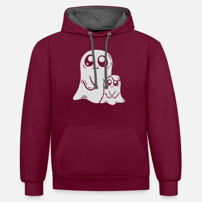 Papa Child Ghost Comic - Contrast hoodie - burgundy/charcoal