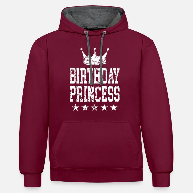 Princesse d’anniversaire - Sweat à capuche contrasté - bordeaux/anthracite