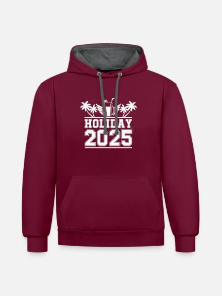 Holiday 2025 - Contrast hoodie - burgundy/charcoal