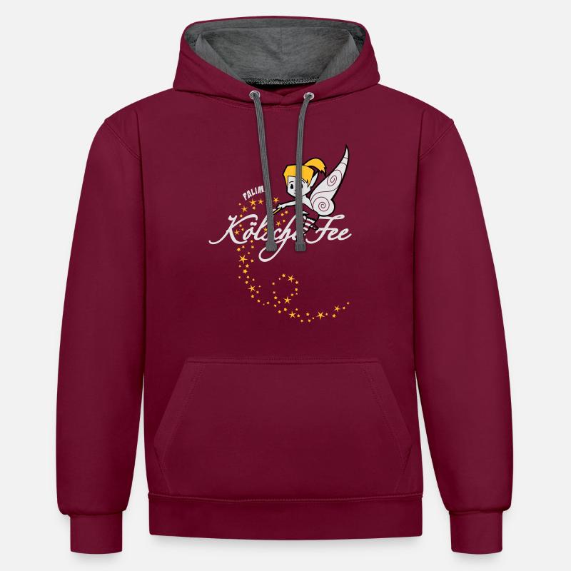 Kölsche Fee - Sweat à capuche contrasté - bordeaux/anthracite