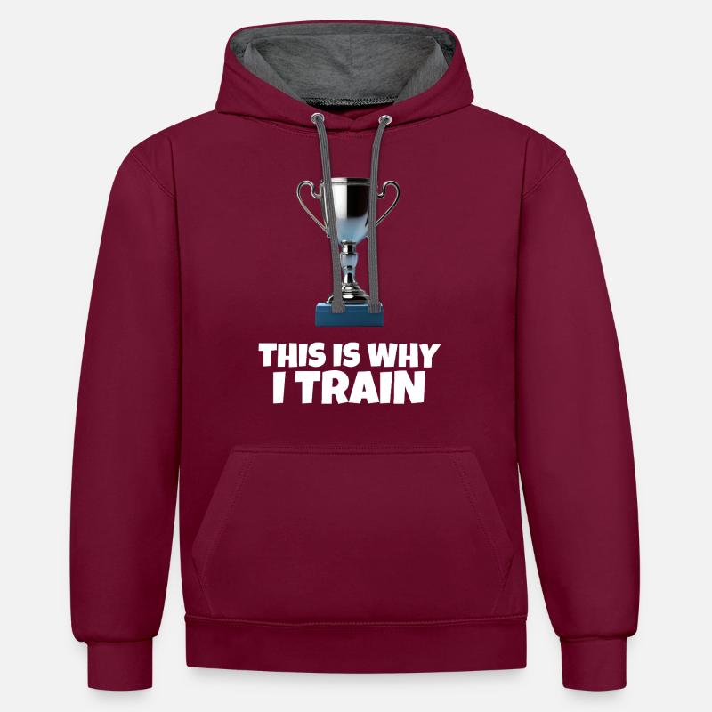This Is Why I Train - Contrast hoodie - burgundy/charcoal