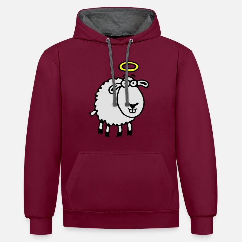 unschuldslamm_042012_e_3c - Kontrast-Hoodie - Weinrot/Anthrazit