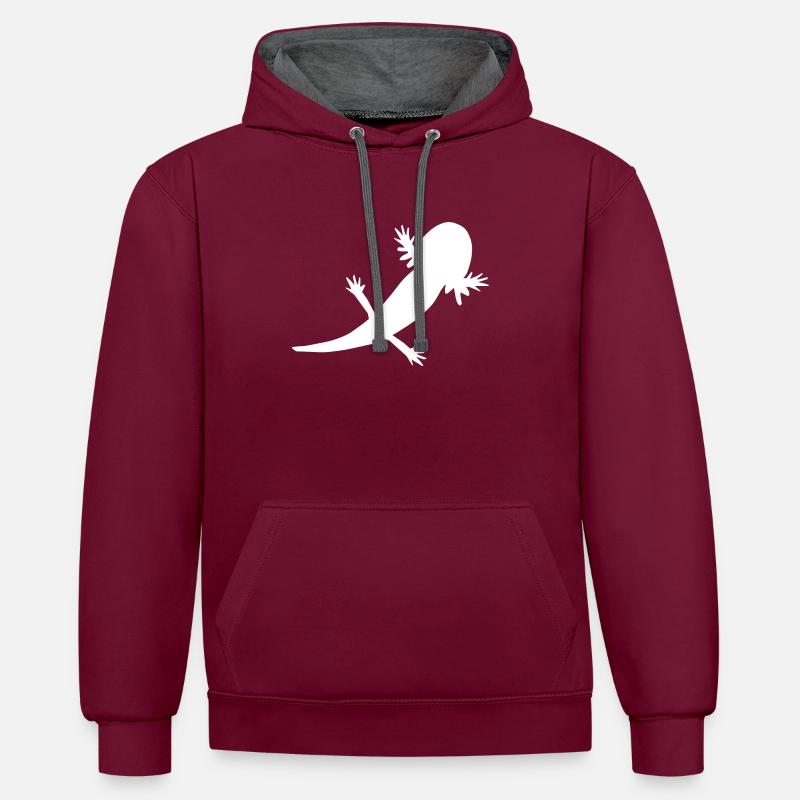Axolotl shadow - Sweat à capuche contrasté - bordeaux/anthracite