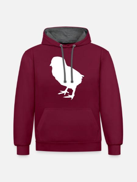 chick - Contrast hoodie - burgundy/charcoal