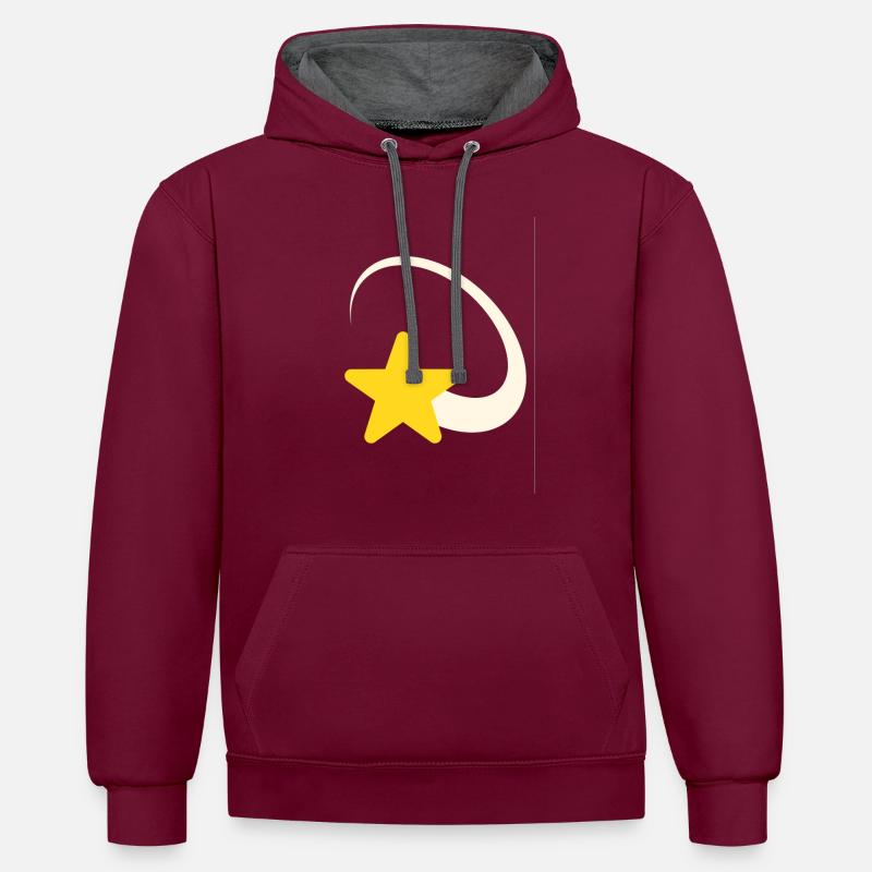 Stern Sternschnuppe Geschenkidee Cool - Kontrast-Hoodie - Weinrot/Anthrazit