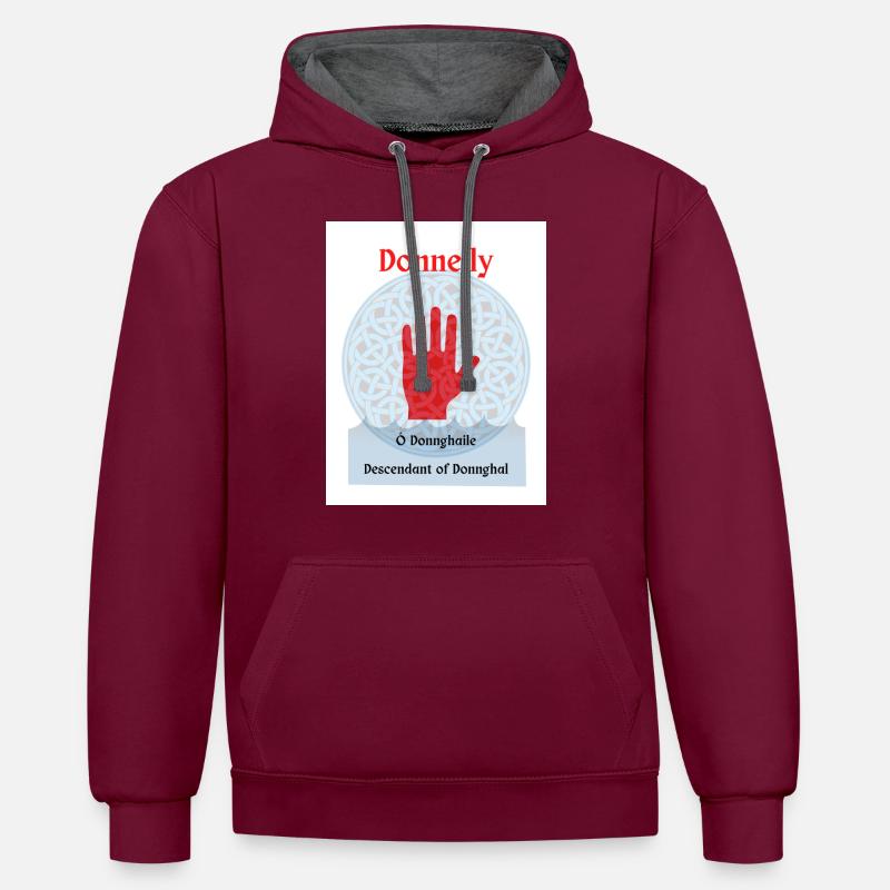 Donnelly - Sweat à capuche contrasté - bordeaux/anthracite
