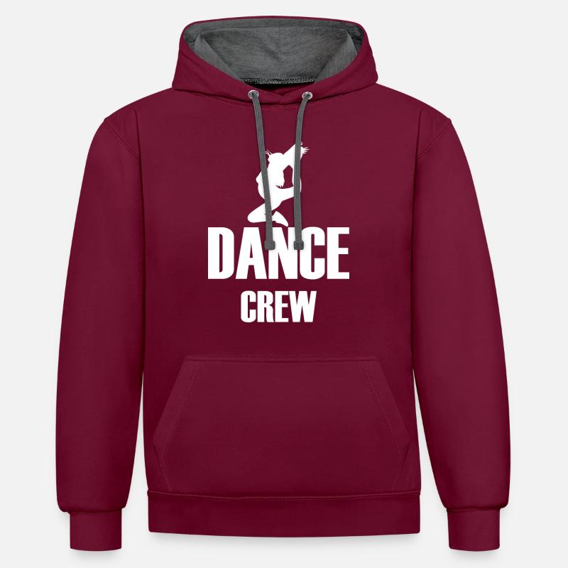 Danse Musique de danse - Sweat à capuche contrasté - bordeaux/anthracite