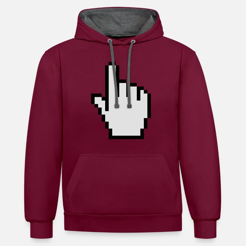Mouse pointer - Contrast hoodie - burgundy/charcoal