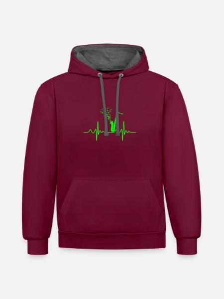 saxophone - Contrast hoodie - burgundy/charcoal