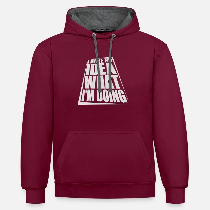 Aucune idée - Sweat à capuche contrasté - bordeaux/anthracite