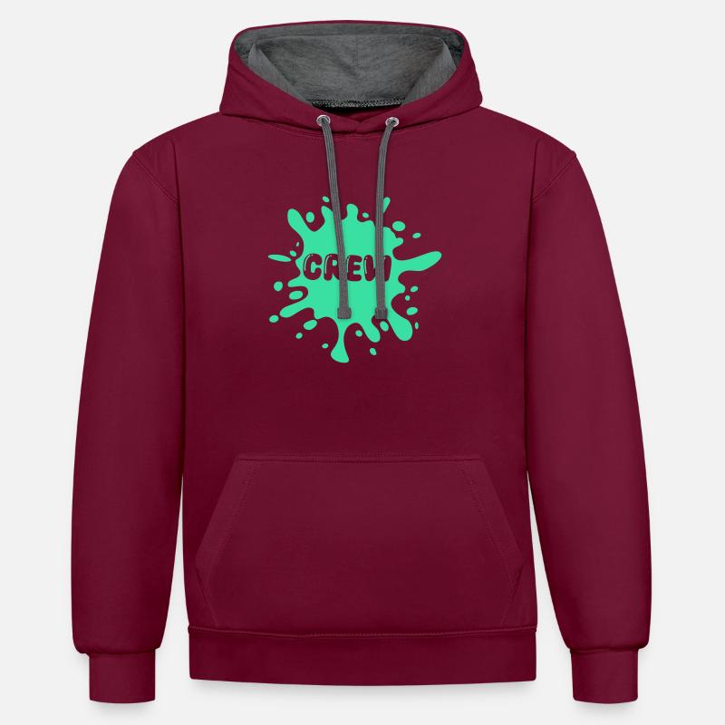 Blobs d’équipage - Sweat à capuche contrasté - bordeaux/anthracite