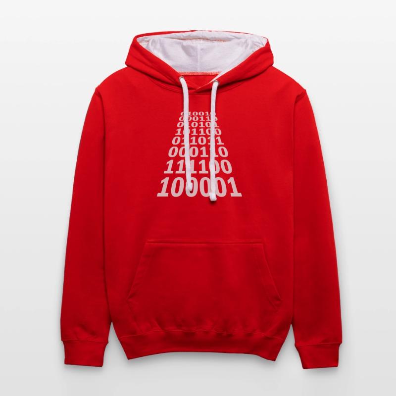 Langage de programme de code binaire Sweat à capuche contrasté