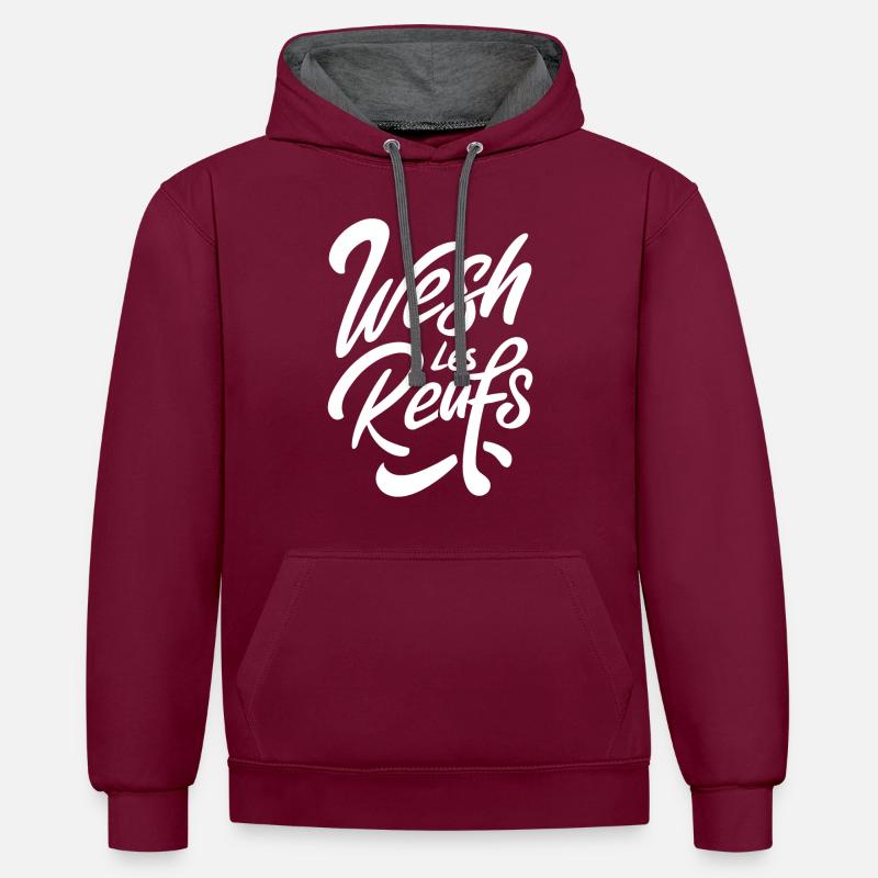 Wesh les reufs - Sweat à capuche contrasté - bordeaux/anthracite