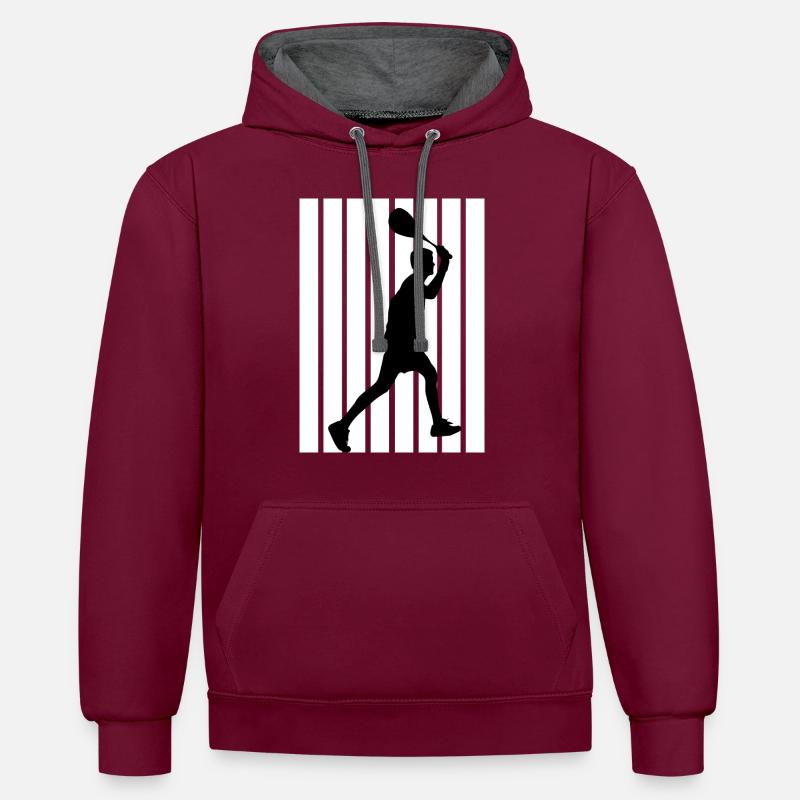 Squash - Kontrast-Hoodie - Weinrot/Anthrazit