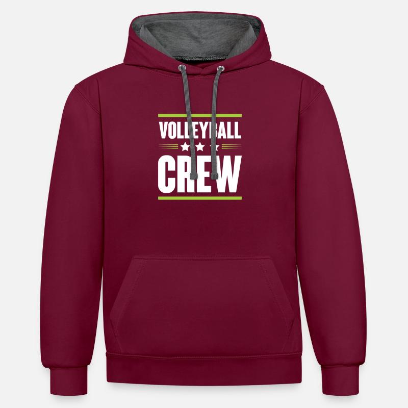 Équipe de volleyball - Sweat à capuche contrasté - bordeaux/anthracite
