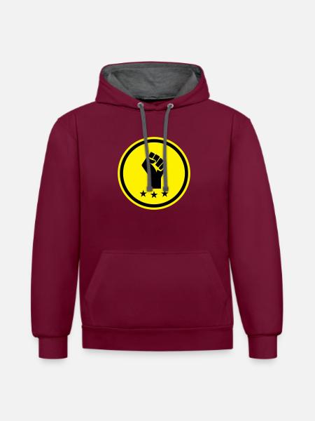 Hand Faust - Kontrast-Hoodie - Weinrot/Anthrazit