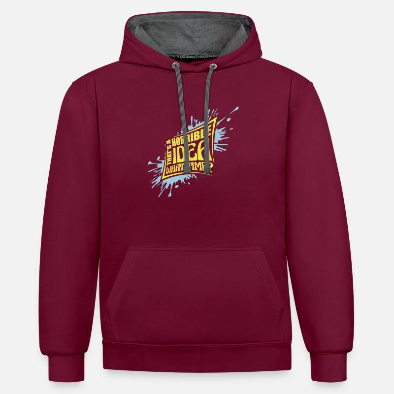 C’est une idée horrible - Sweat à capuche contrasté - bordeaux/anthracite