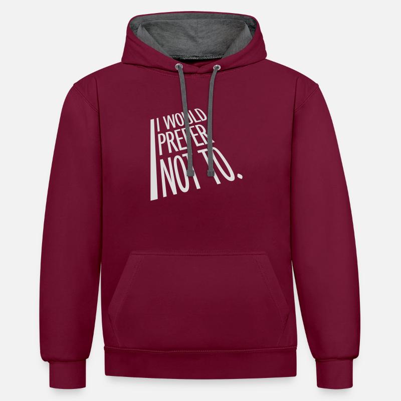 Je préfère ne pas - Sweat à capuche contrasté - bordeaux/anthracite