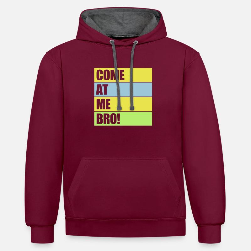Viens à moi bro - Sweat à capuche contrasté - bordeaux/anthracite