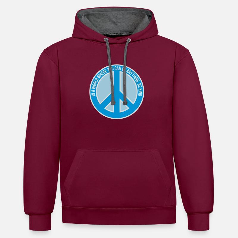 Vous pouvez être gentil - Sweat à capuche contrasté - bordeaux/anthracite