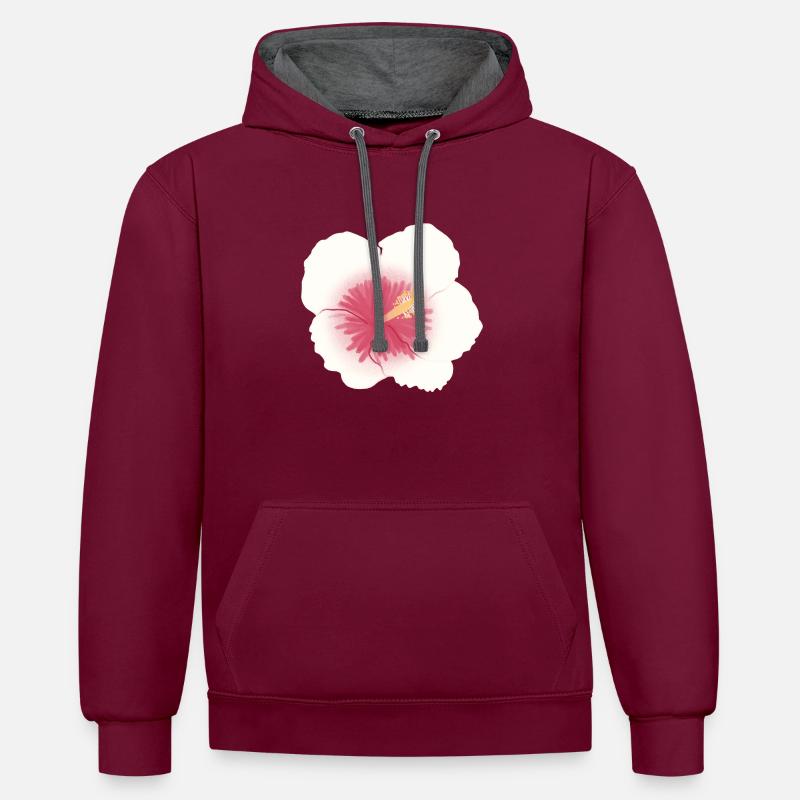 fleur d’hibiscus - Sweat à capuche contrasté - bordeaux/anthracite