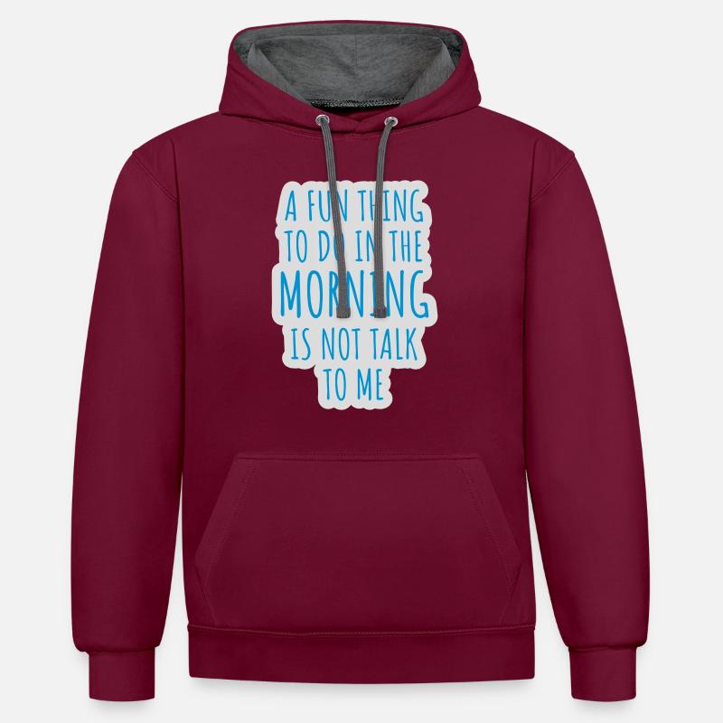 ne me parle pas - Sweat à capuche contrasté - bordeaux/anthracite