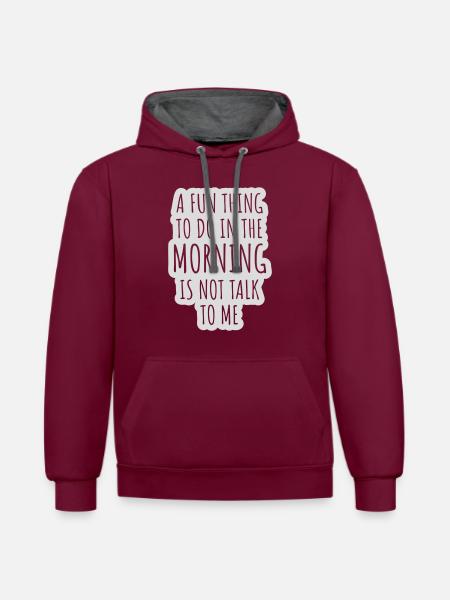 not talk to me - Contrast hoodie - burgundy/charcoal