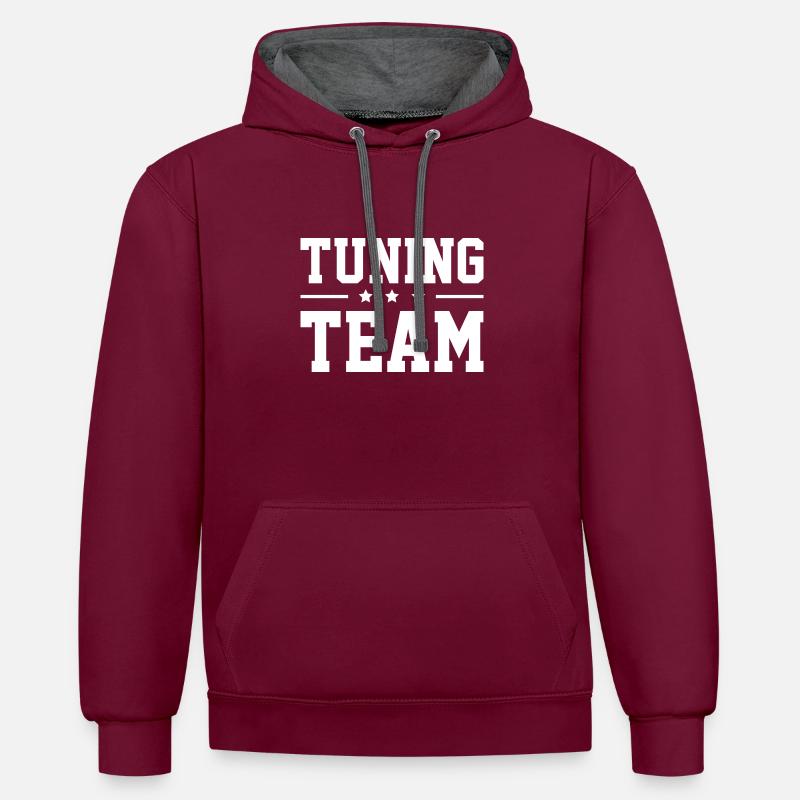 Équipe de tuning - Sweat à capuche contrasté - bordeaux/anthracite