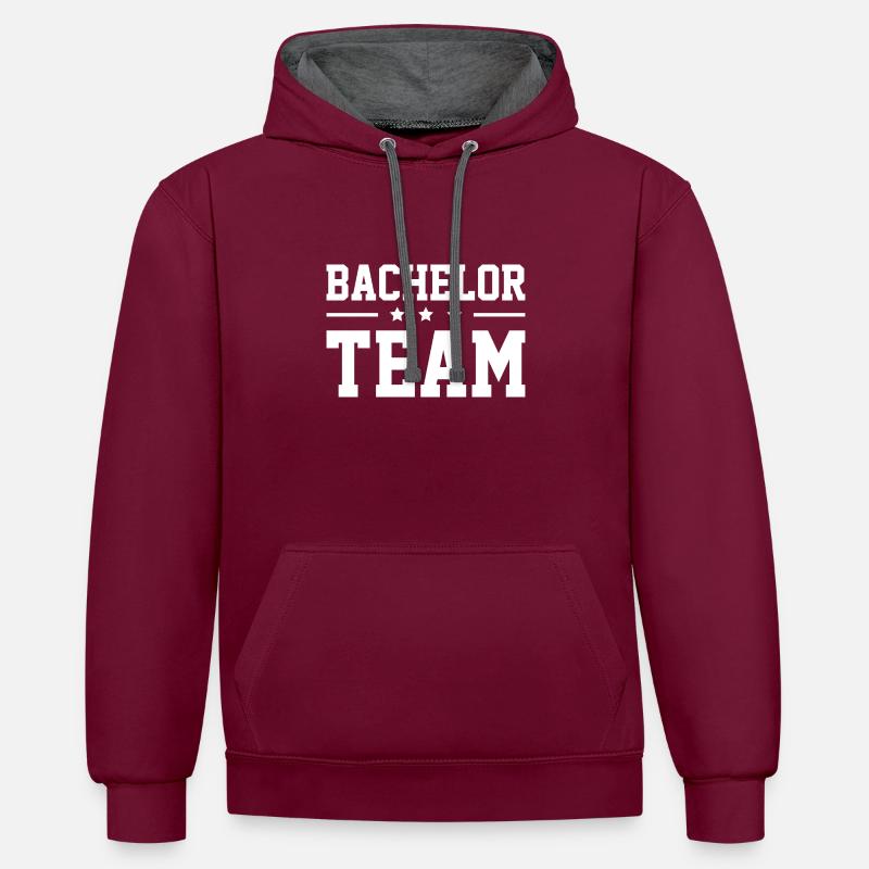 Équipe Bachelor - Sweat à capuche contrasté - bordeaux/anthracite