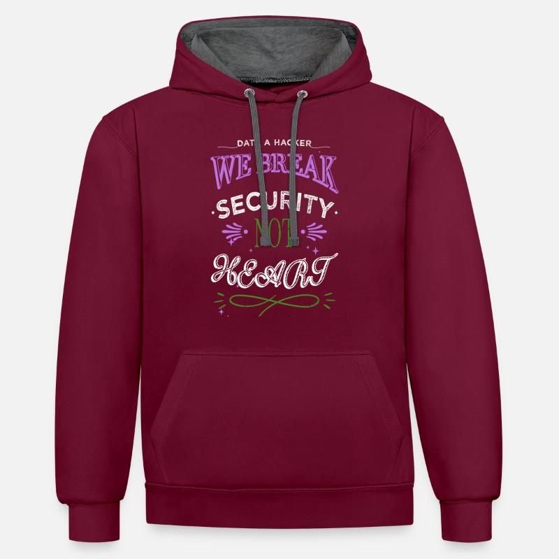 Statement Lumber Apprentice Sayings - Contrast hoodie - burgundy/charcoal