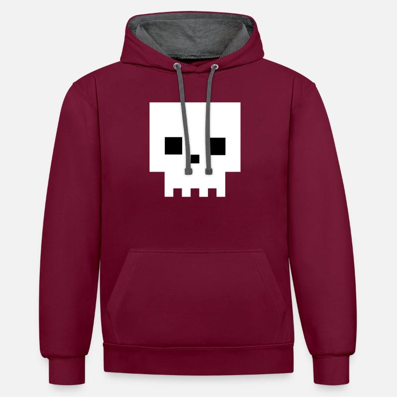Deadhead - Contrast hoodie - burgundy/charcoal