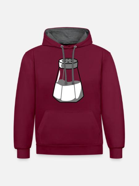 Salt dispenser design - Contrast hoodie - burgundy/charcoal