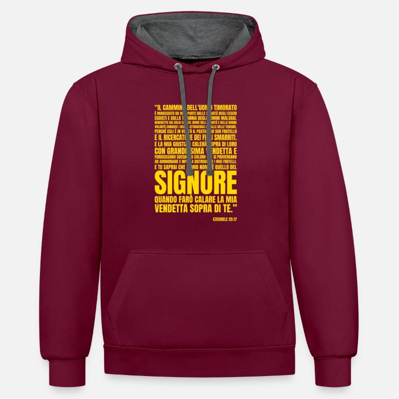 Ézéchiel 25 17 - Sweat à capuche contrasté - bordeaux/anthracite