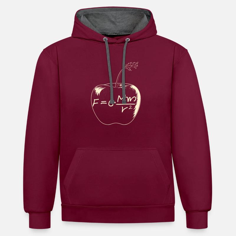 Pomme de Newton - Sweat à capuche contrasté - bordeaux/anthracite