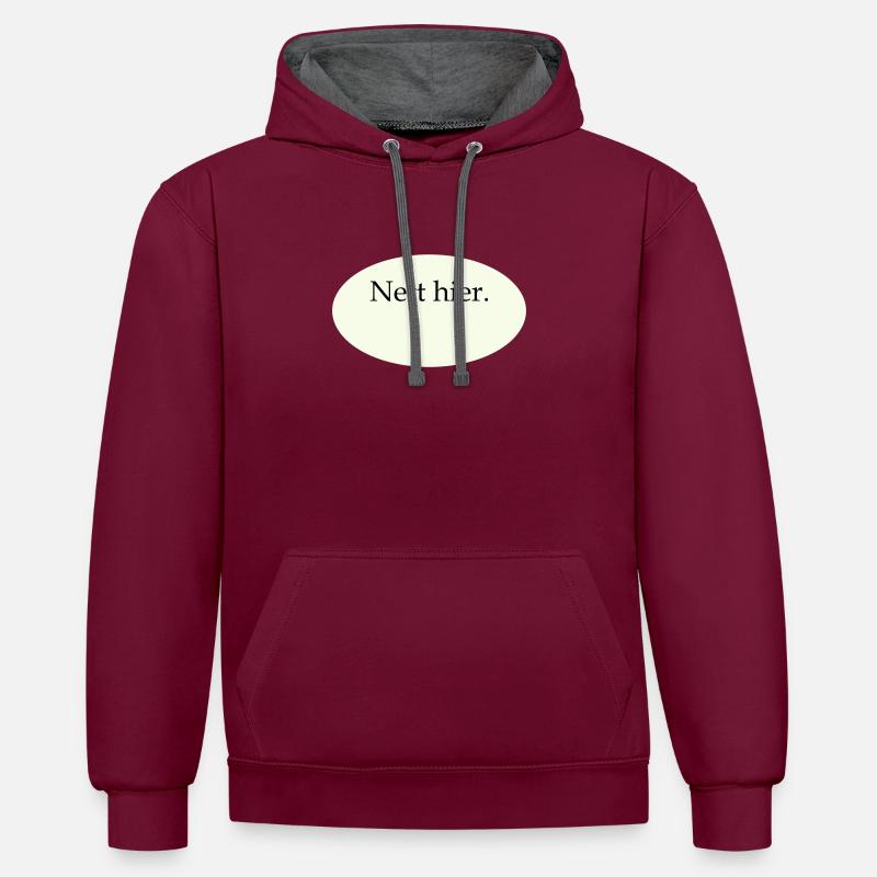 Nice Here Blank Template - Contrast hoodie - burgundy/charcoal