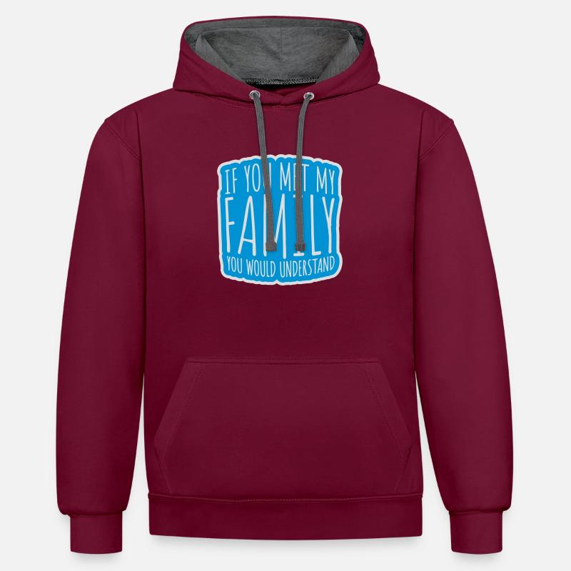 vous comprendriez citation - Sweat à capuche contrasté - bordeaux/anthracite