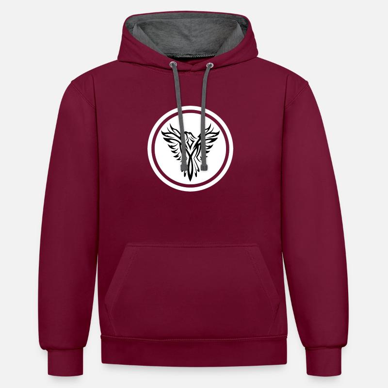 Gothic, EBM, Industrial - Sweat à capuche contrasté - bordeaux/anthracite