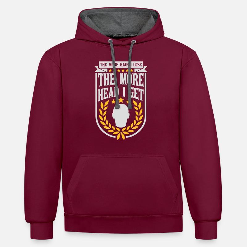 J’ai plus de tête - Sweat à capuche contrasté - bordeaux/anthracite
