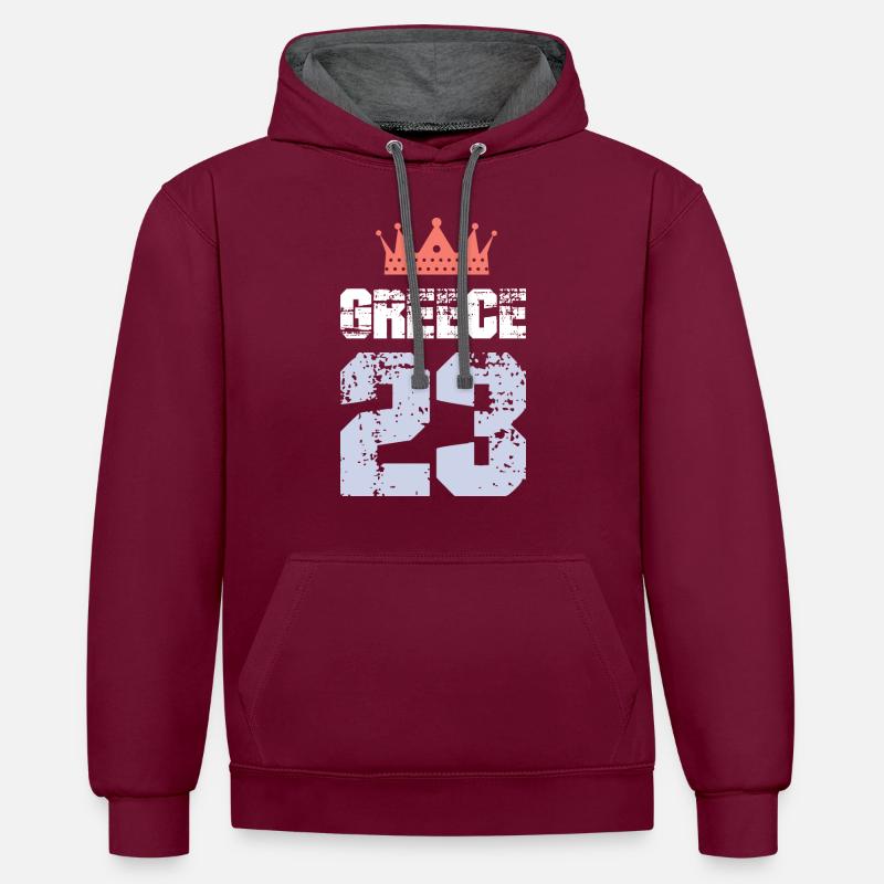 Grèce 23 Jersey 2023 - Sweat à capuche contrasté - bordeaux/anthracite